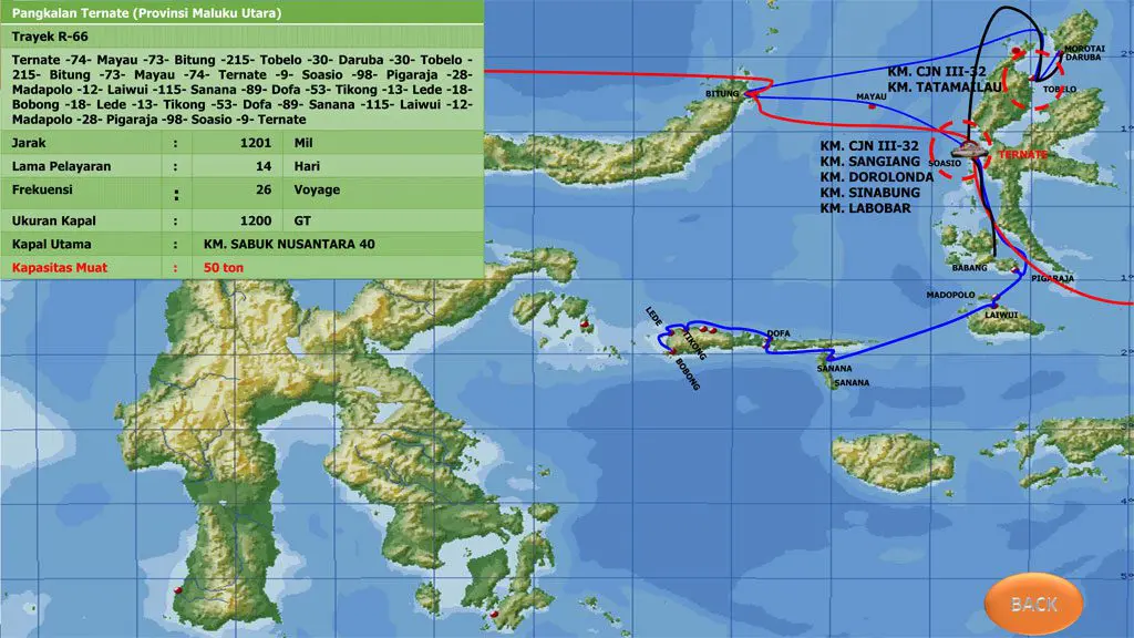 A map showing the route of a tropical storm.