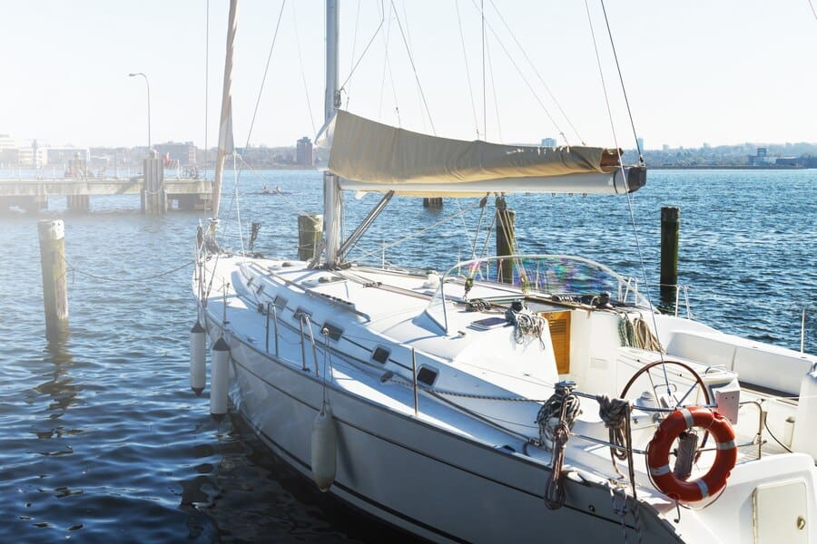 view-beautiful-white-yacht-daylight-horizontal-sea-background